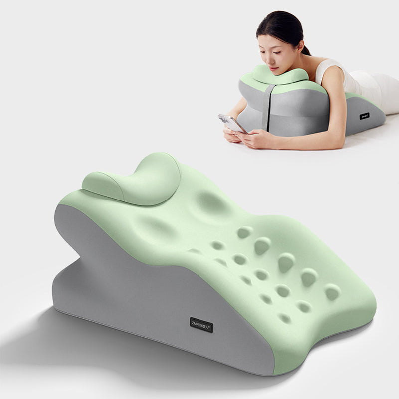 Ergonomic prone sleeping pillow with memory foam - face-down reading pillow for bed