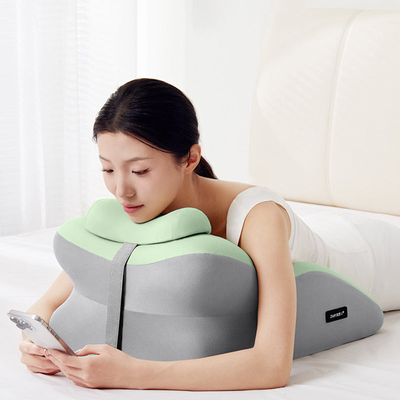 Memory foam face-down pillow for phone and tablet use - cozy chest-relief gift