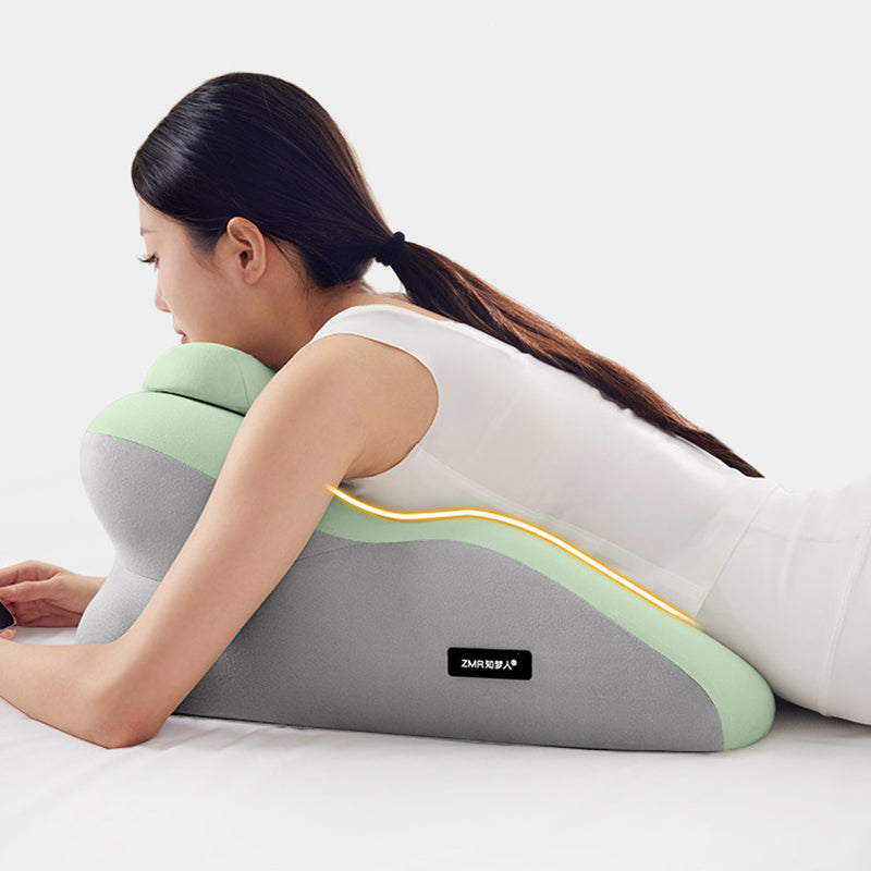 Ergonomic prone sleeping pillow with memory foam - face-down reading pillow for bed
