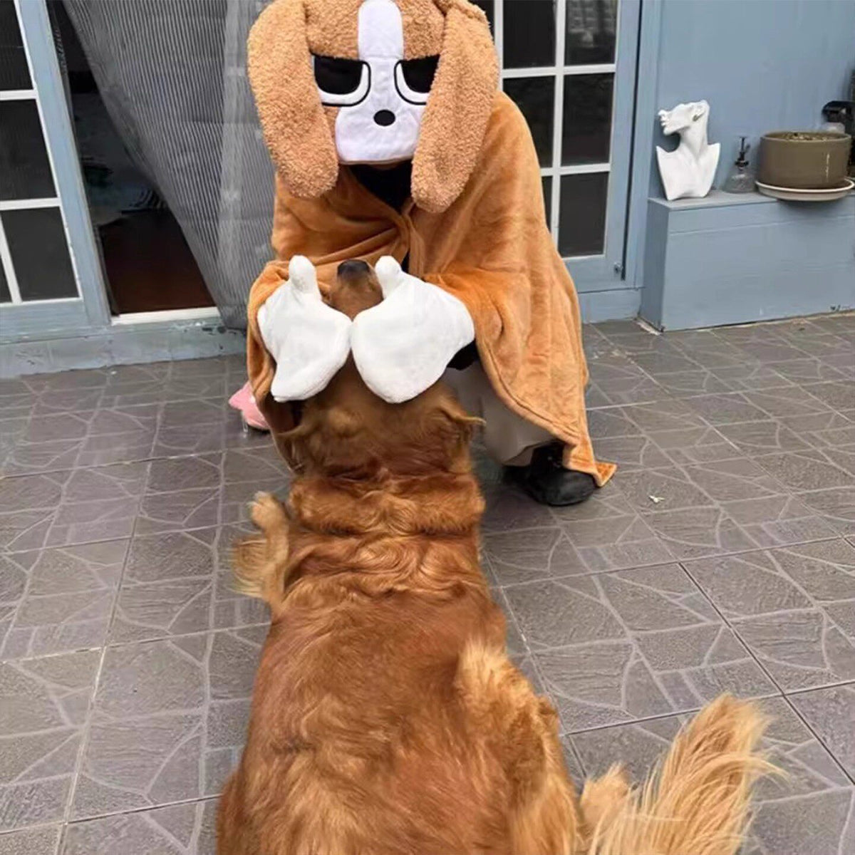 Cute beagle dog hooded blanket - wearable hoodie throw blanket for her and him