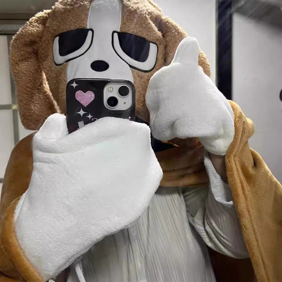 Beagle wearable hooded blanket - funny cozy gift, plush hoodie throw