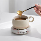 Lucky Cat Ceramic Tea & Coffee Mug with Infuser, 3-in-1 Pour-Over Set, Cute Cat Design Gift for Her