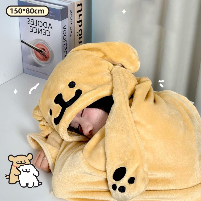 Golden retriever hooded wearable blanket - funny couples birthday gift