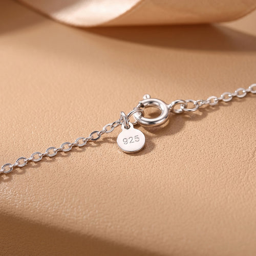 Dancing Heart Sterling Silver Necklace – 925 Blue CZ Moon & Star Pendant, Gift for Her & Birthday